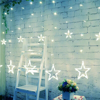 

SUPli Star Curtain Lights 8 Modes With 12 Stars 138 LEDs Waterproof Linkable Curtain String Lights String Light