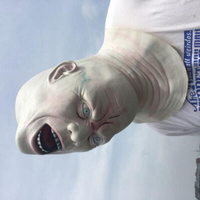 

Halloween Full Face Latex Mask Scary Clown Pumpkin Head Costume Creepy Adult