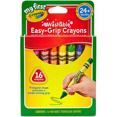 

Окрашенные Crayola (Crayola) инструменты для рисования diy игрушки детские канцелярские товары легко схватить щетку 16 цвет можно мыть треугольный карандаш 81-1316