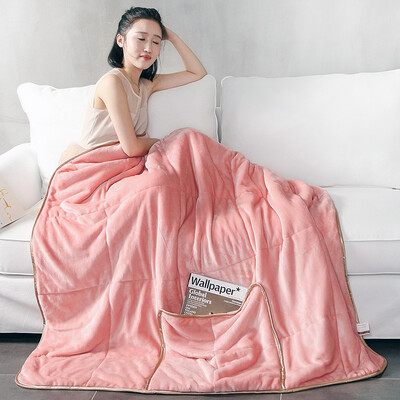 

Yu Miantang multifunctional creative pillow double-sided padded double warm flannel velvet waist cushion office nap pillow car pillow pearl powder 150 200cm