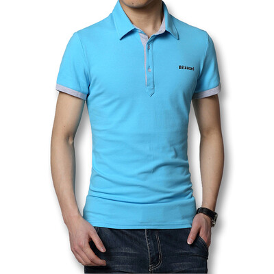 

New 2016 Fashion Men Polos T Shirts Slim Fits Casual T Shirts Flowers Collars Fake Pockets New T Shirts Men Tops Tees Free Shipping