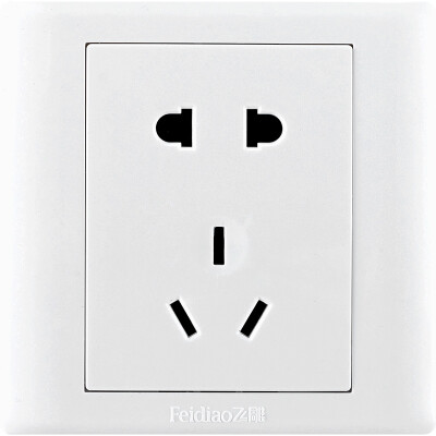 

Feidiao (feidiao) switch socket panel five-hole socket 10A two three plug power wall socket 86 A3 Jia Run white