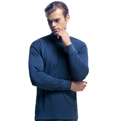 

HengYuanxiang men's high-necked cotton warm thin underwear suit