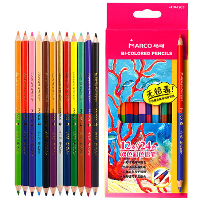 

Marco 4110-12CB Double Head 24 Color Pencil Color Pen Color Lead 12 Paper Box