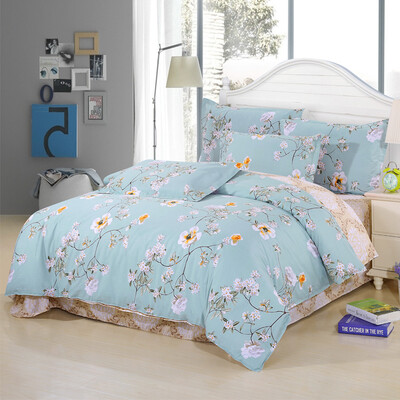 

Red Rui bed products home textiles high-density high-density cotton twill single quilt cover Qingxin Garden - green 160 210cm