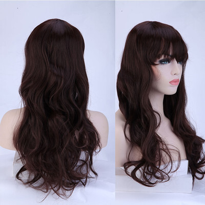 

Anime Cosplay Synthetic Wig Long Curly Wavy Heat Resistant Fiber Full Wig with Bangs Layered Vogue for Women