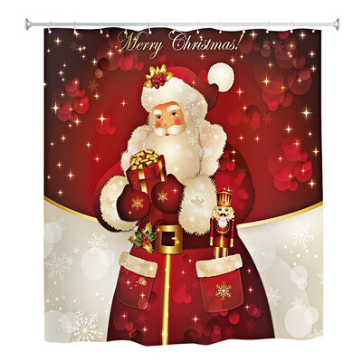 

Santa Claus 3D Printing Shower Curtain Waterproof Mildew Resistant Fabric 180 x 180cm