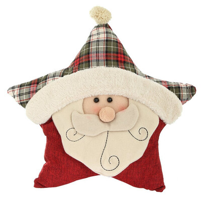 

UpperX Pillowcase Plush Cushion Soft Cover star Decoration Christmas House Santa Claus
