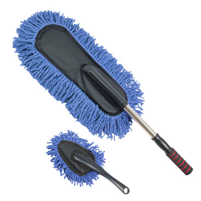 

Good Weather Car Wax Brush 1 + 1 Duster Set Retractable Microfiber Nano Wax Dragline Mini Dusting Nano Wax Brush Clean Brush Purple