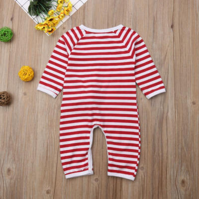 

Newborn Baby Girl Boy XMAS Elk Striped Romper Bodysuit Jumpsuit Clothes Outfits