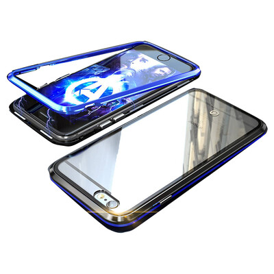 

Luxury Magnetic Metal Case For iPhone X 8 7 6  6S Plus Coque Metal Magnet Bumper Glass Cover For iPhoneX iPhone6 iPhone7 Case