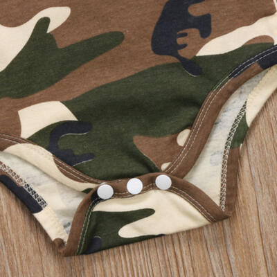 

UK Newborn Baby Boy Girl Camo Short Sleeve Romper Jumpsuit Bodysuit Clothes 0-2T