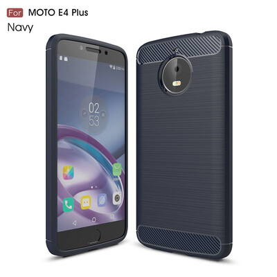 

Fivice Motorola Moto E4S Plus case Luxury brushed carbon fiber TPU soft shell