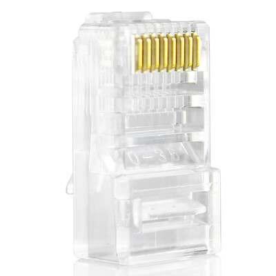 

Haile HT-500-50 высококачественный 8P8C ультра-пятый неэкранирующий инженерный сетевой кабельный разъем сетевого кабеля 30U позолоченный (50 / сумка)