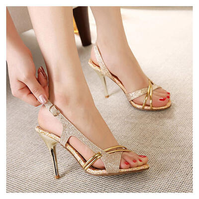 

Eichy 2015 New Europe temperament toe gold Heels Sandals female gold 35