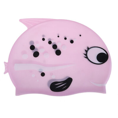 

MyMei Summer Kids Children Cartoon Waterproof Silicone Swimming Caps Fish Shark Hat