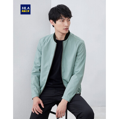 

HLA Haishu House Jacket Men 2019 Spring New Fresh Baseball Collar Simple Casual Jacket HWJAD1R048A Light Green 4817592A50