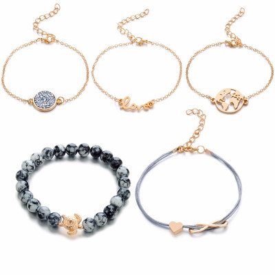 

Bohemian Turtle Charm Bracelet Womens Fashion Bracelet Gold Color Strand Bracelet Set Party Jewelry Gift Jewelry