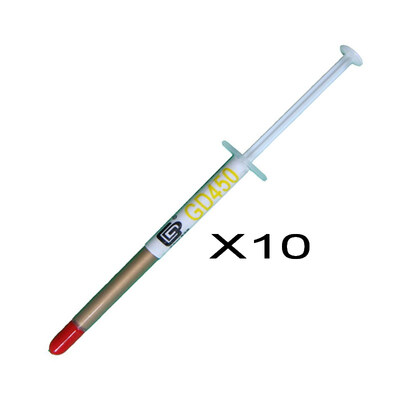 

GD Brand 10 Pieces GD450 Thermal Paste Grease Silicone Heat Sink Compound Golden Net Weight 1 Gram For CPU Cooler Fan Syringe SY1