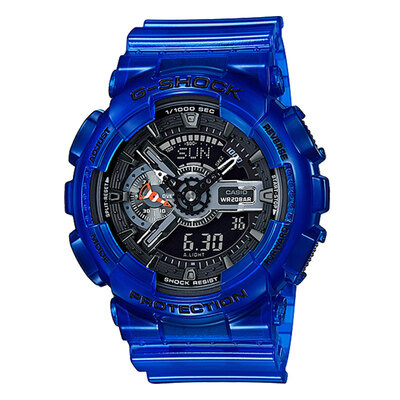 

CASIO watch G-SHOCK series limited transparent jelly blue male watch GA-110CR-2A