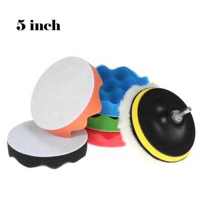 

7PCS Brand New 3" 80mm5" 125mm6" 150mm7" 180mm Car Polishing Pads Waxing Buffing Pad Sponge Kit Set for Car Polisher Buffer Wax