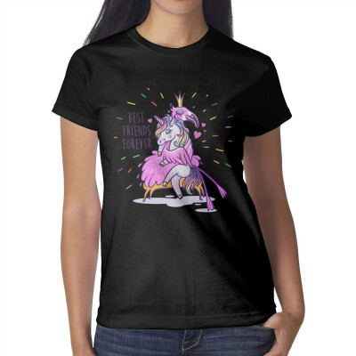 

Friendship Day Women Unicorn Good Friend Forever Cotton T-Shirt Short-Sleeve Lovely tee