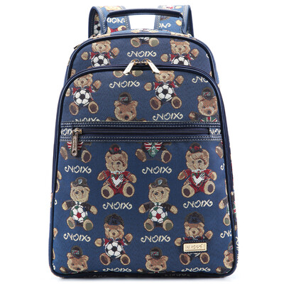

Nuts (NOIX) NX-13133 England bear series ladies ladies canvas college wind shoulder bag computer bag backpack blue