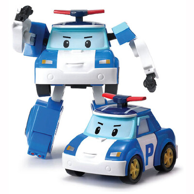 

Silverlit toy deformation police car Perry toys animation peripheral robot