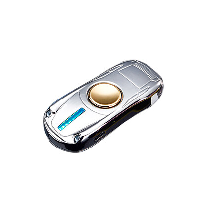 

Sports Car Shaped Fingertips Gyro USB Rechargeable Electronic Cigarettes Lighters with Lamp Matte Silver
