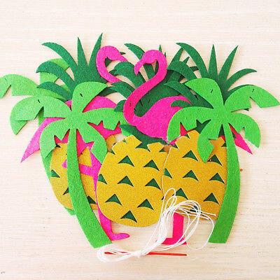 

Hawaiian Tropical Flamingo Pineapple Summer Party Decor Banner Garland Bunting