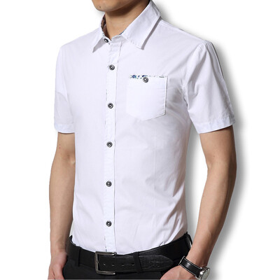 

Fashion Designers Men 2016 Shirts Spring Summer Dress Casual Men Shirts Cotton Men Short Sleeves Shirts Plus Size -4XL Hot Sale