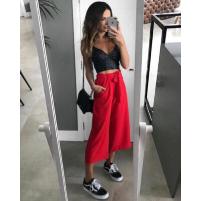 

Fashion Women OL Harem Casual Long Drawstring Pants Summer Loose Work Trousers