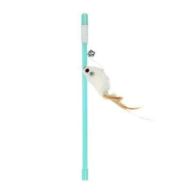 

Thousand feathers Soleil pet cat toy plush mouse funny cat rod elastic short rod random color