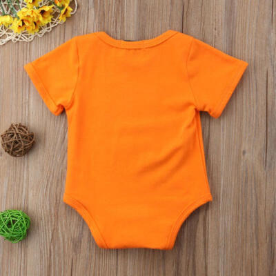 

Newborn Baby Boy Girl Romper Bodysuit Halloween Pumpkin Clothes Outfit Costume