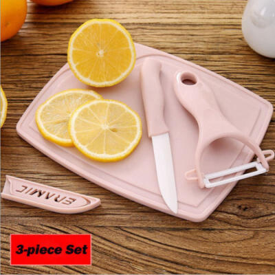 

Ultra Sharp White Blade Ceramic Kitchen Chef Knife Set peeler&Cutting board