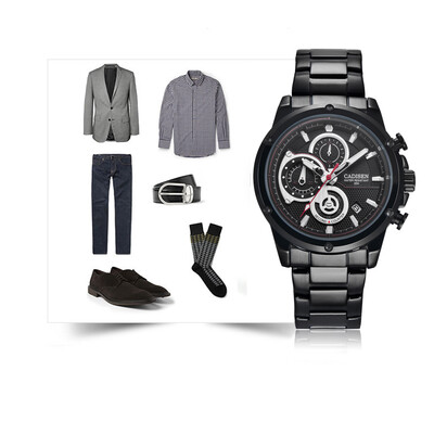 

CADISEN C9063 Men Quartz Watch Date Calendar Minute Second Display Wristwatch Simple Fashion Casual 3ATM Waterproof Luminous Male