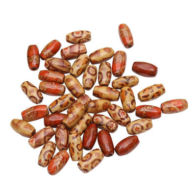 

UpperX 100 Pieces Oval Print Pattern Wooden Beads DIY Accessories Beads