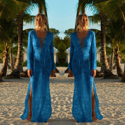 

Womens Bikini Cover Up Swimwear Beach Maxi Wrap Skirt Sarong Kimono Kaftan Dress