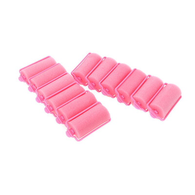 

12pcs Magic Sponge Foam Cushion Hair Styling Rollers Curlers Twist Tool Salon Pink