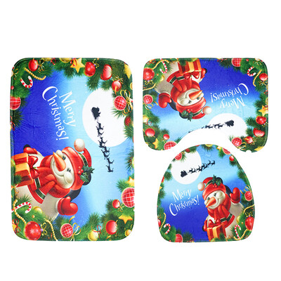 

Santa Claus Pattern 3pcs Toilet Mat Bath Mat