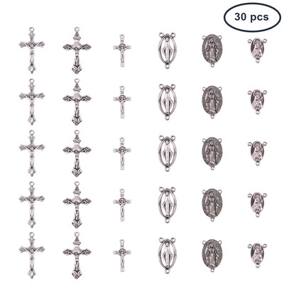 

PH PANDAHALL 30 Pcs Tibetan Style Cross Alloy Pendants for DIY Jewelry Making