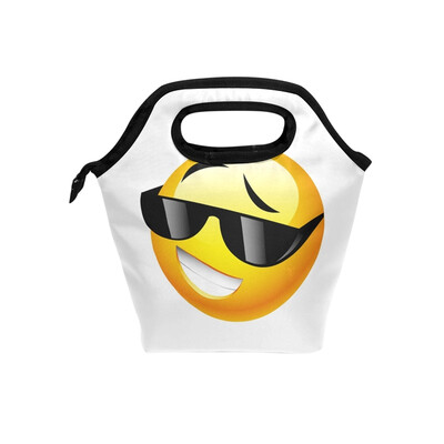 

Lunch Bag Emoji Expression Tote Travel Picnic Insulated Handbags Portable Zipper Lunch Bag Box