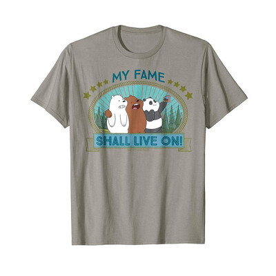 

CN We Bare Bears Fame Shall Live On Banner Graphic T-Shirt