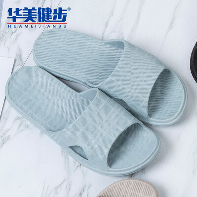 

Colorful Steps Slippers Men&women Couples Sandals Solid color Grid Dark lines Home Bathroom Outdoor Beach Thick bottom Wearable Light Comfortable HM503 Blue Gray 43-44