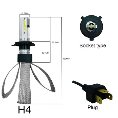 

1Pair Car LED Headlights 12V 60W H4 LED High Bright Auto auxiliary Lights Car Fog Lamp Automobile Headlamp H1 H3 H7 H4 9006 9005