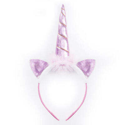

UK Stock Unicorn Horn Flower Headband Fancy Dress Kids Party Birthday Magical