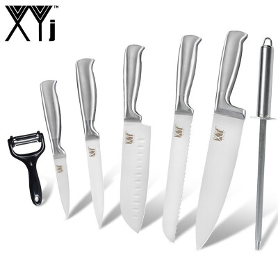 

XYJ Cooking Accessories 7 PCS Set Stainless Steel Knife Fruit Utility Bread Slicing Chef Knife Tools