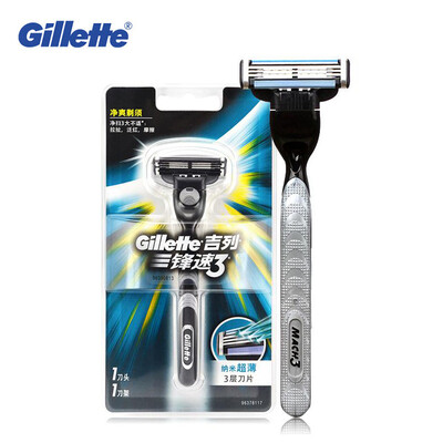

Genuine Gillette Mach 3 Safety Razors for Men Brands Double Edges Beard Shavers Shaving Set Matching blades