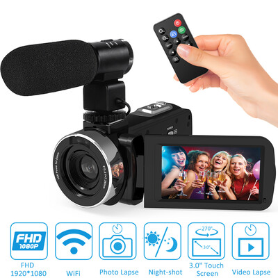 

Andoer 1080P HD WiFi Digital Video Camera Camcorder DV Recorder 16X Zoom 30" LCD Touchscreen IR Night Vision with Hot Shoe Mount