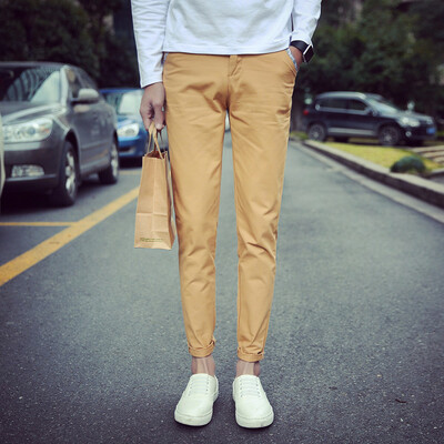 

Law Kun men casual брюки корейской моды простые случайные брюки K113 Хаки 32